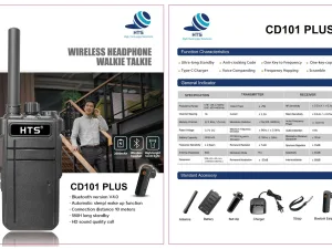 Bộ Đàm Cầm Tay HTS CD101 Plus Kèm Tai Nghe Bluetooth